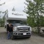<p align=left>Beaver Creek, un RV Park, juste avant les douanes américaines. Douche gratuite. Rabais de 3 cents sur l'essence.